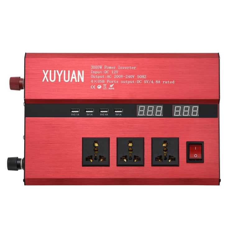 XUYUAN 3000W Car Inverter USB Display Charging Converter, Specification: 12V to 220V - Modified Square Wave by PMC Jewellery | Online Shopping South Africa | PMC Jewellery | Buy Now Pay Later Mobicred