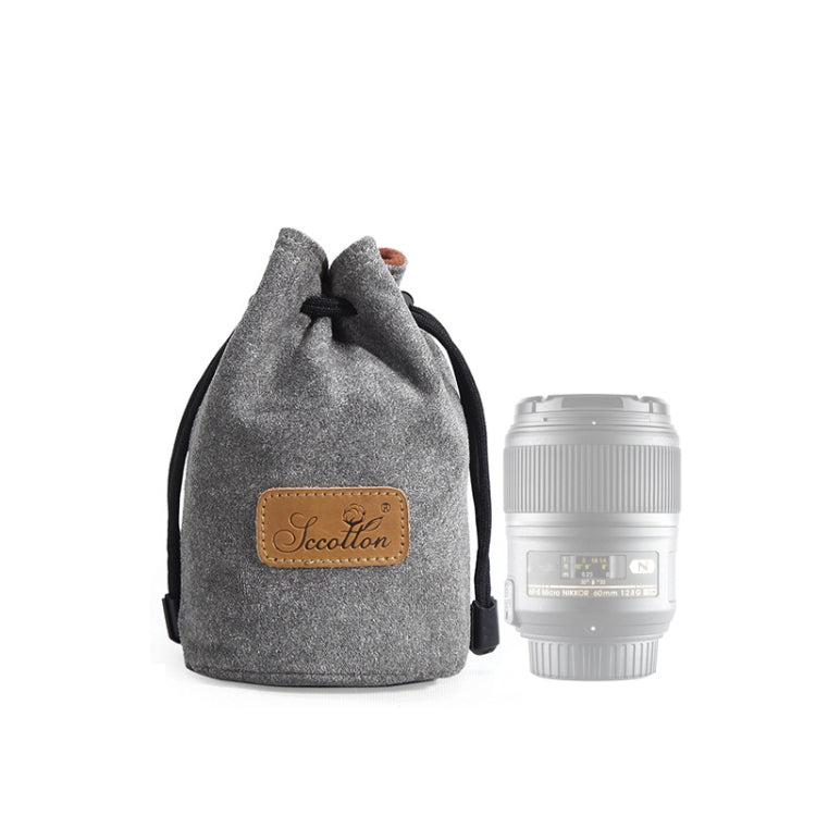 S.C.COTTON Liner Shockproof Digital Protection Portable SLR Lens Bag Micro Single Camera Bag Round Gray S - free shipping - PMC TechLife - Order now!