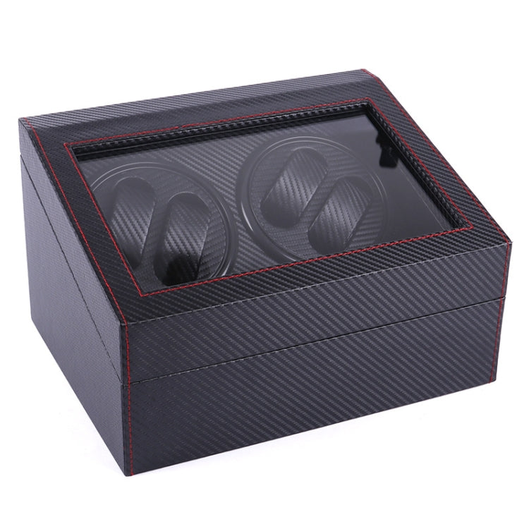 PU Leather 4+6 Double-Head Automatic Winding Motor Box Mechanical Watch Rotator, US Plug(Full Carbon Fiber) - free shipping - PMC TechLife - Order now!