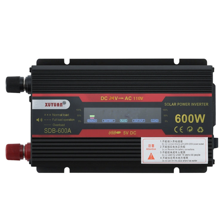 XUYUAN 600W Car Inverter LCD Display Converter, Specification: 24V to 110V - free shipping - PMC TechLife - Order now!