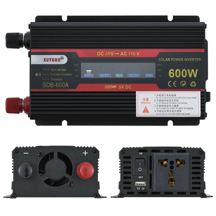 XUYUAN 600W Car Inverter LCD Display Converter, Specification: 24V to 110V - free shipping - PMC TechLife - Order now!