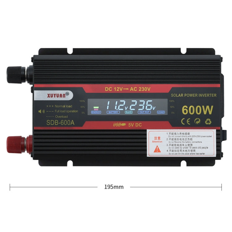 XUYUAN 600W Car Inverter LCD Display Converter, Specification: 24V to 110V - free shipping - PMC TechLife - Order now!