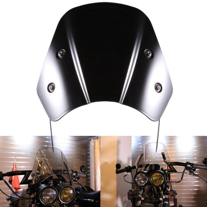 5-7 Inch Retro Motorcycle Windshield Universal Modified Windshield(Black) - Others by PMC Jewellery | Online Shopping South Africa | PMC Jewellery | Buy Now Pay Later Mobicred