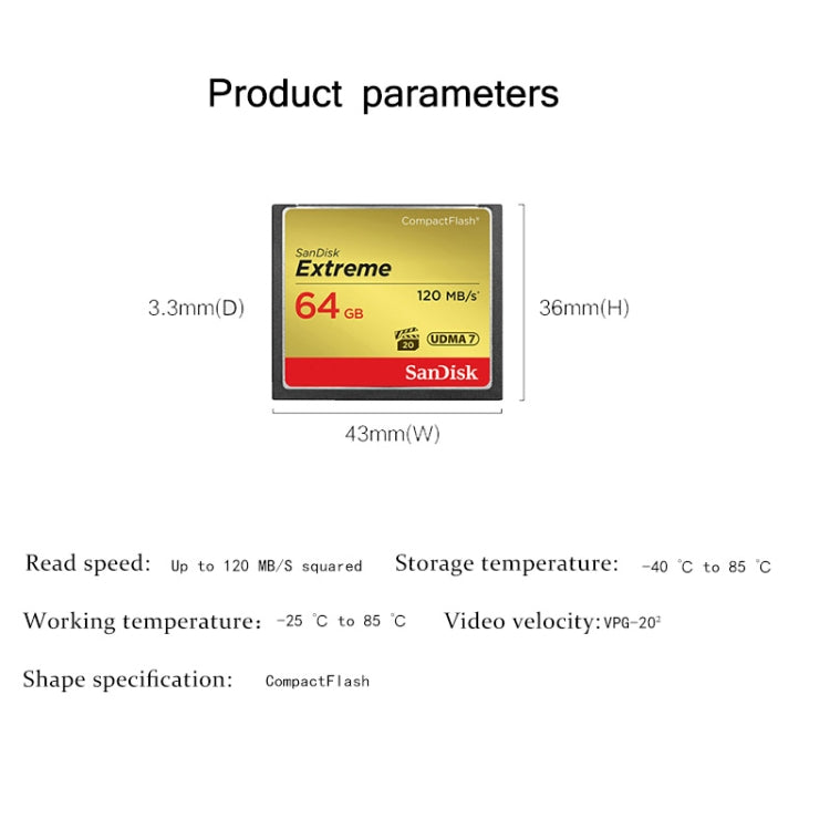 SanDisk CFXPS-1067X High Speed CF Card Camera SLR Camera Memory Card CF-120M/S, Capacity: 128GB - CF Card by PMC Jewellery | Online Shopping South Africa | PMC Jewellery | Buy Now Pay Later Mobicred