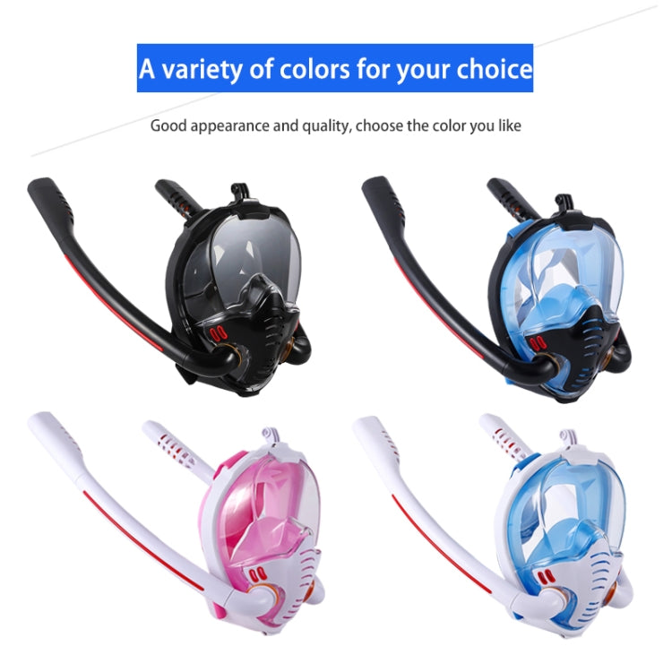 Snorkeling Mask Double Tube Silicone Full Dry Diving Mask Adult Swimming Mask Diving Goggles, Size: S/M(Black/Black) - Diving Mask by PMC Jewellery | Online Shopping South Africa | PMC Jewellery | Buy Now Pay Later Mobicred