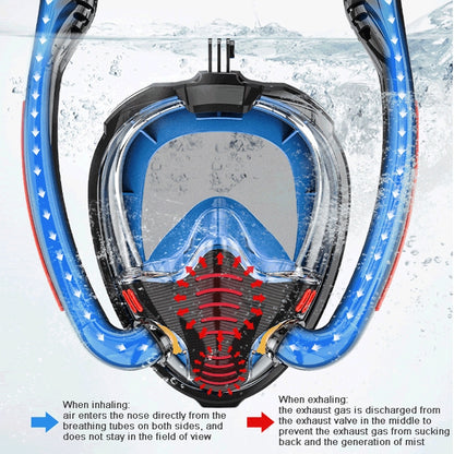 Snorkeling Mask Double Tube Silicone Full Dry Diving Mask Adult Swimming Mask Diving Goggles, Size: S/M(Black/Blue) - Diving Mask by PMC Jewellery | Online Shopping South Africa | PMC Jewellery | Buy Now Pay Later Mobicred