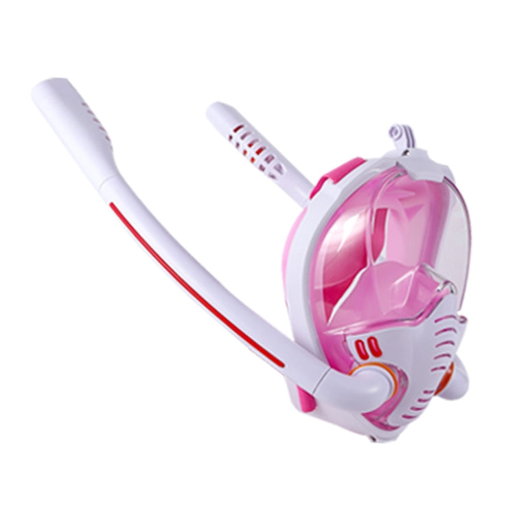 Snorkeling Mask Double Tube Silicone Full Dry Diving Mask Adult Swimming Mask Diving Goggles, Size: L/XL(White/Pink) - Diving Mask by PMC TechLife | Online Shopping South Africa | PMC TechLife | Buy Now Pay Later Mobicred