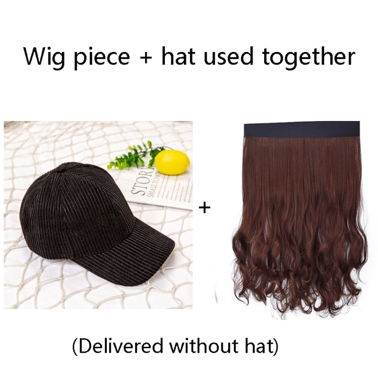 8261E Fashion Hat Wig Female Detachable Pear Flower Roll Long Hair Wig(Light Brown) - free shipping - PMC TechLife - Order now!