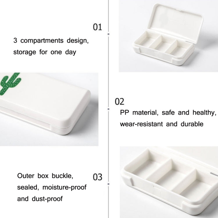 8 PCS Small Portable Moisture-proof Sealed Medicine Box 3 Compartments A Day Medicine Divided(Letter) - free shipping - PMC TechLife - Order now!