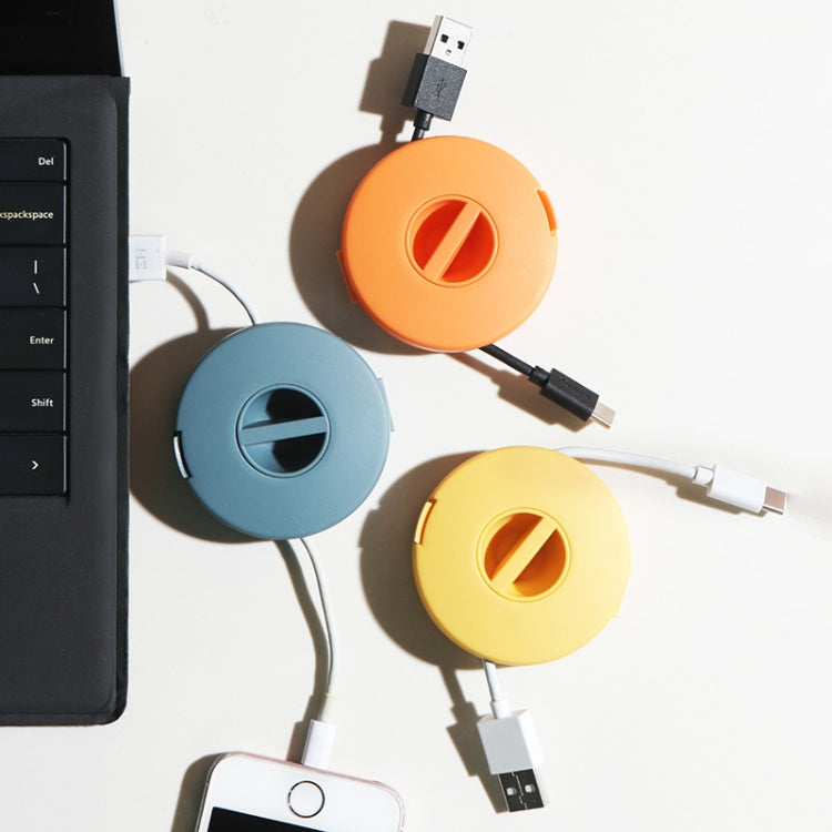Round Data Cable Storage Box Earphone Storage Collection Box(Blue) - Storage Boxes by PMC TechLife | Online Shopping South Africa | PMC TechLife | Buy Now Pay Later Mobicred