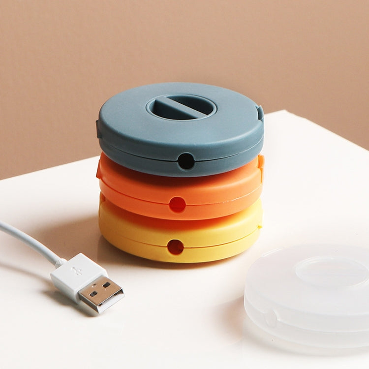 Round Data Cable Storage Box Earphone Storage Collection Box(Orange) - Storage Boxes by PMC TechLife | Online Shopping South Africa | PMC TechLife