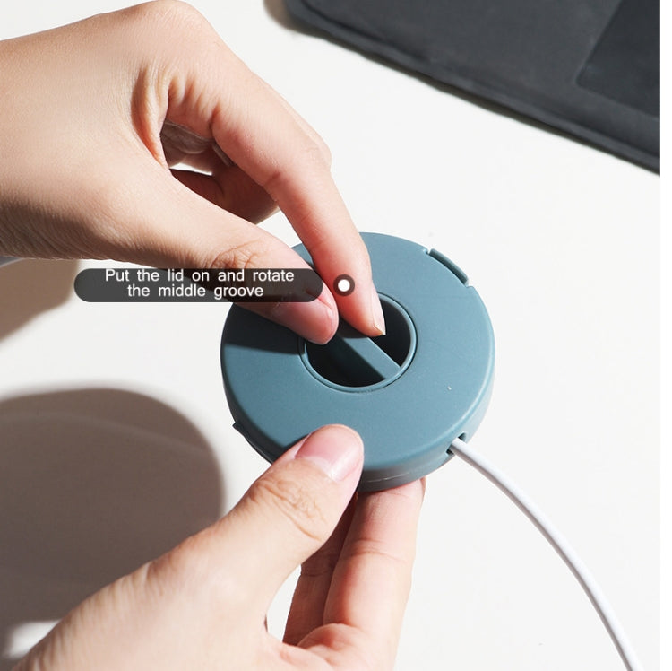 Round Data Cable Storage Box Earphone Storage Collection Box(Blue) - Storage Boxes by PMC TechLife | Online Shopping South Africa | PMC TechLife | Buy Now Pay Later Mobicred