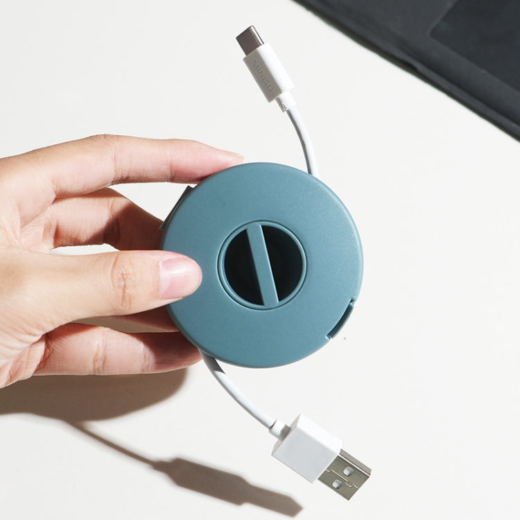 Round Data Cable Storage Box Earphone Storage Collection Box(Blue) - Storage Boxes by PMC TechLife | Online Shopping South Africa | PMC TechLife | Buy Now Pay Later Mobicred