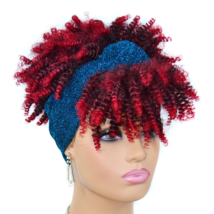 Headscarf Wig Black Gradient Small Curly Wig Explosive Headgear, Colour: 8.TJC1-1B# - free shipping - PMC TechLife - Order now!