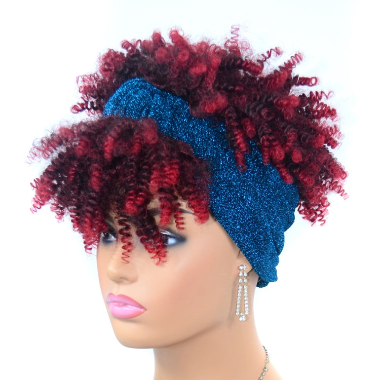 Headscarf Wig Black Gradient Small Curly Wig Explosive Headgear, Colour: 10.TJE3-1B# - free shipping - PMC TechLife - Order now!