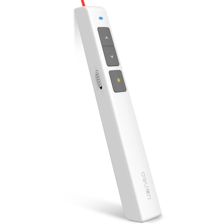 Deli 2.4GHz Laser Page Turning Pen Rechargeable Speech Projector Pen, Model: 2802PL (White) - free shipping - PMC Jewellery - Order now!