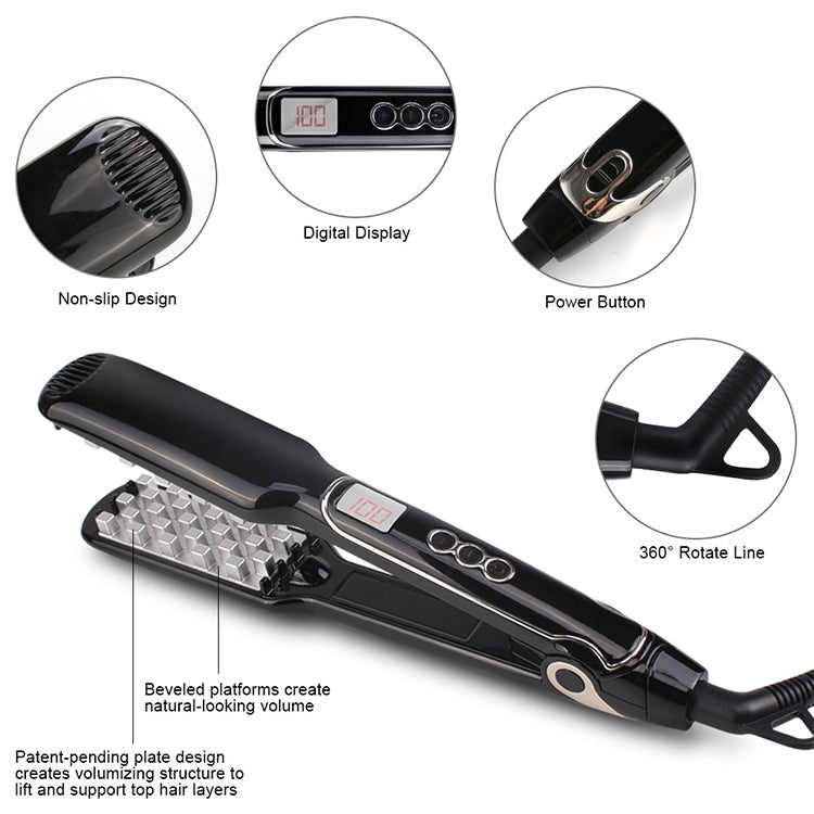 Multi-functional Long & Short Hair Styling Iron Ceramic Tourmaline Volumizing Hair Iron, Plug standard:EU(Black gold) - free shipping - PMC TechLife - Order now!