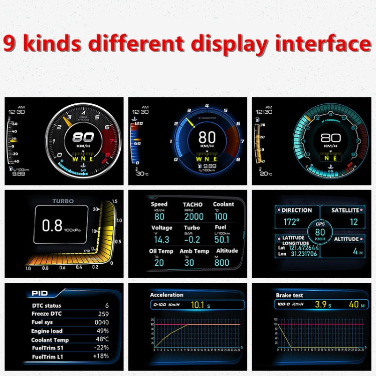 AP-7 HUD Head-Up Display OBD GPS Dual System Driving Computer Modified LCD Code Table - Head Up Display System by PMC Jewellery | Online Shopping South Africa | PMC Jewellery | Buy Now Pay Later Mobicred