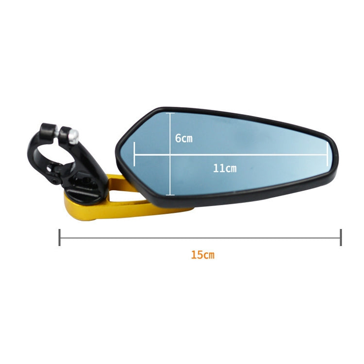 Electric Bike Motorcycle Modified Reversing Retro Rearview Handle Mirror All Aluminum Reflective Rearview Mirror(Golden) - Side Mirrors by PMC Jewellery | Online Shopping South Africa | PMC Jewellery | Buy Now Pay Later Mobicred