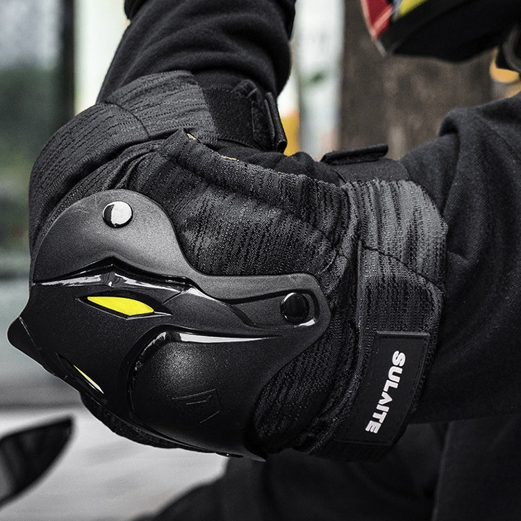 SULAITE Motorcycle Protector Rider Wind Warmth Protective Gear Riding Equipment, Colour: Black Knee Pad+Elbow Pad - Protective Gear by SULAITE | Online Shopping South Africa | PMC Jewellery | Buy Now Pay Later Mobicred