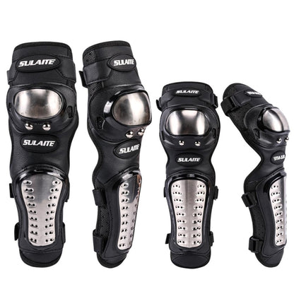 SULAITE GT341 Motorcycle Stainless Steel Knee Pads Elbow Pads Off-Road Cycling Racing Anti-Fall Sports Protective Gear - Protective Gear by SULAITE | Online Shopping South Africa | PMC Jewellery | Buy Now Pay Later Mobicred