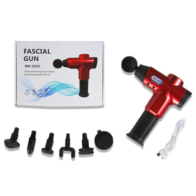 Hishell WK-2020 Electric Massage Gun Muscle Relaxation Charging Massager Portable Fitness Equipment Fascia Gun(Red) - free shipping - PMC TechLife - Order now!