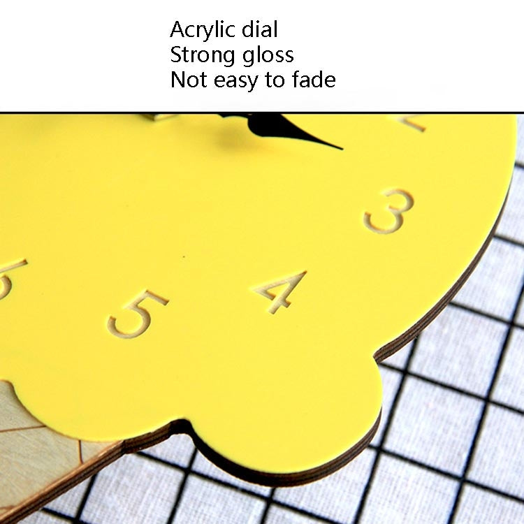 Fruit Personality Mute Wall Clock Acrylic Children Decoration Clock(B Yellow) - Wall Clock by PMc TechLife | Online Shopping South Africa | PMc TechLife | Buy Now Pay Later Mobicred