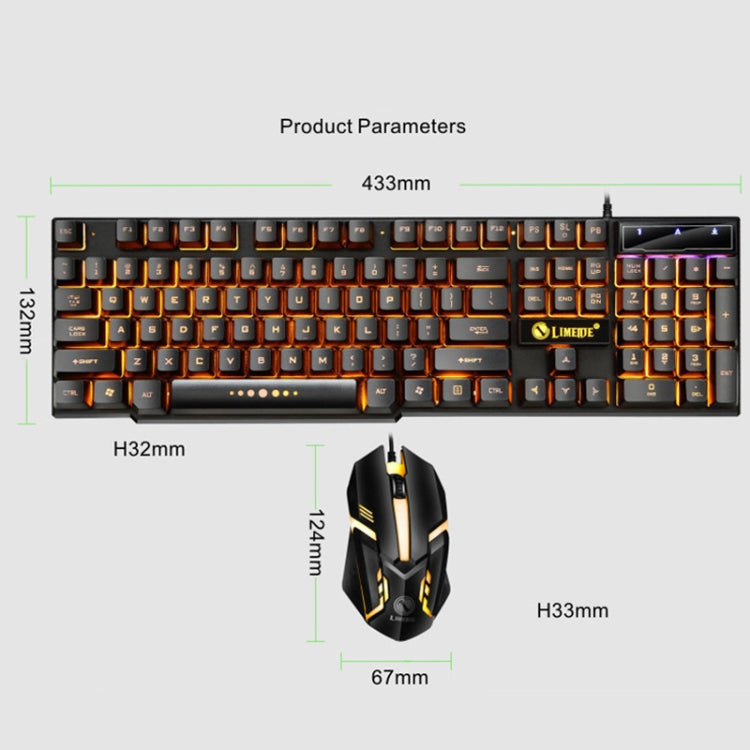 LIMEIDE GTX300 1600DPI 104 Keys USB Rainbow Suspended Backlight Wired Luminous Keyboard and Mouse Set, Cable Length: 1.4m(Black) - free shipping - PMC TechLife - Order now!