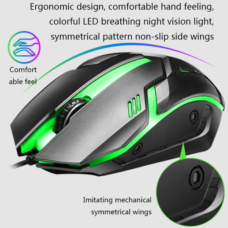 LIMEIDE GTX300 1600DPI 104 Keys USB Rainbow Suspended Backlight Wired Luminous Keyboard and Mouse Set, Cable Length: 1.4m(Black) - free shipping - PMC TechLife - Order now!