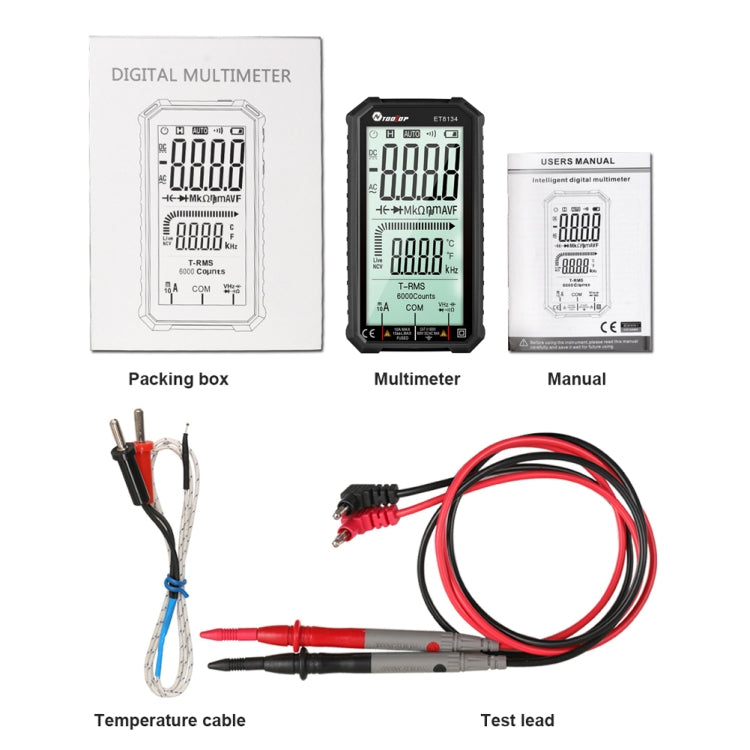 TOOLTOP ET8134 4.7 Inch LCD Full-Screen Multimeter With Color Change Alarm Function - Digital Multimeter by PMC Jewellery | Online Shopping South Africa | PMC Jewellery | Buy Now Pay Later Mobicred