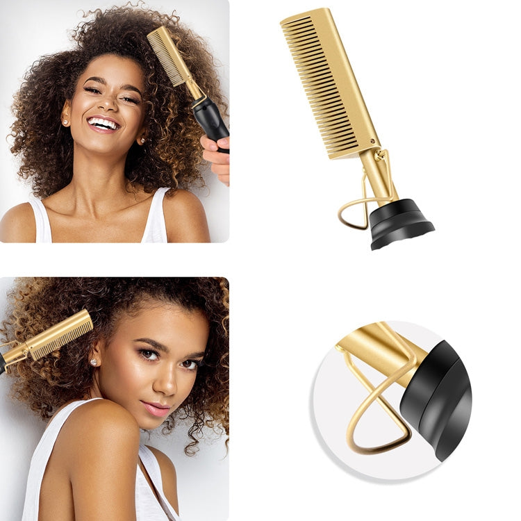 Multifunctional Comb Dry And Wet Dual-Use Curly Hair Straightening Stick Electric Perm Comb US Plug(Black) - free shipping - PMC TechLife - Order now!