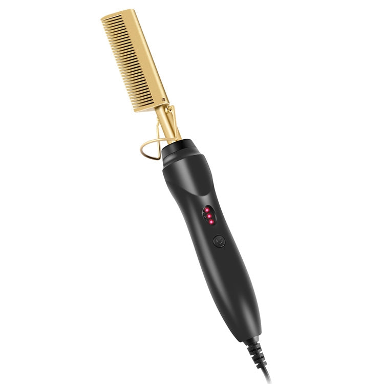 Multifunctional Comb Dry And Wet Dual-Use Curly Hair Straightening Stick Electric Perm Comb EU Plug(Golden) - free shipping - PMC TechLife - Order now!