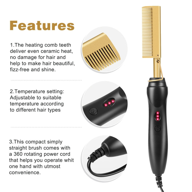 Multifunctional Comb Dry And Wet Dual-Use Curly Hair Straightening Stick Electric Perm Comb AU Plug(Black) - free shipping - PMC TechLife - Order now!