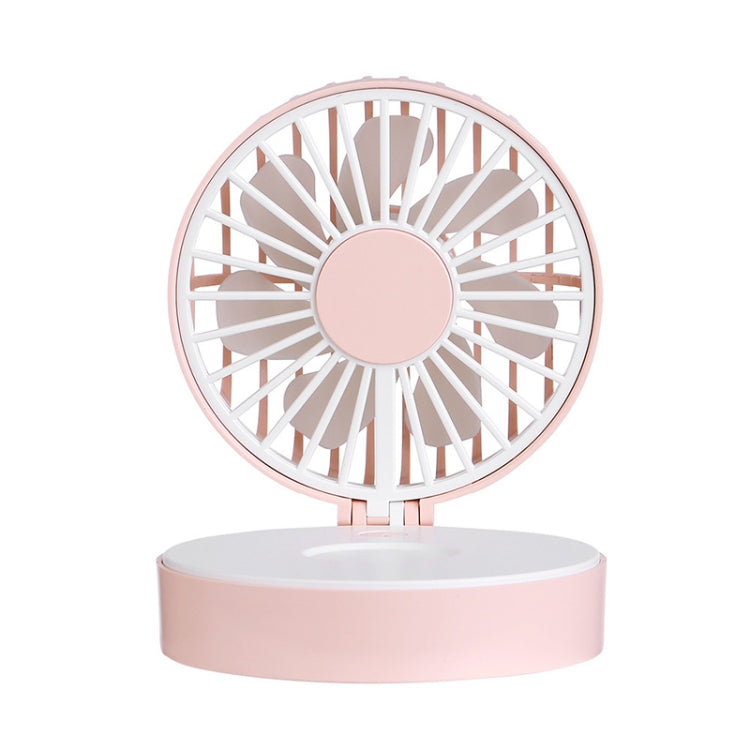 USB Mini Handheld Vanity Mirror Fan(Pink) - Electric Fans by PMC Jewellery | Online Shopping South Africa | PMC Jewellery | Buy Now Pay Later Mobicred