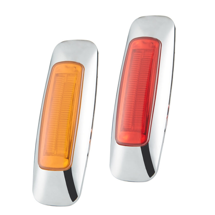 2 PCS 12/24V 8 LEDs Explosion Lightning Plating Edge Light Side Tail Light(Yellow) - Warning Lights by PMC Jewellery | Online Shopping South Africa | PMC Jewellery | Buy Now Pay Later Mobicred