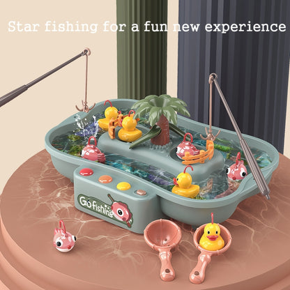 Play House Children Educational Electric Cycle Rotating Fishing Station Summer Water Game Toy Set, Colour: Green 6 Ducks - Music Toys by PMC Jewellery | Online Shopping South Africa | PMC Jewellery