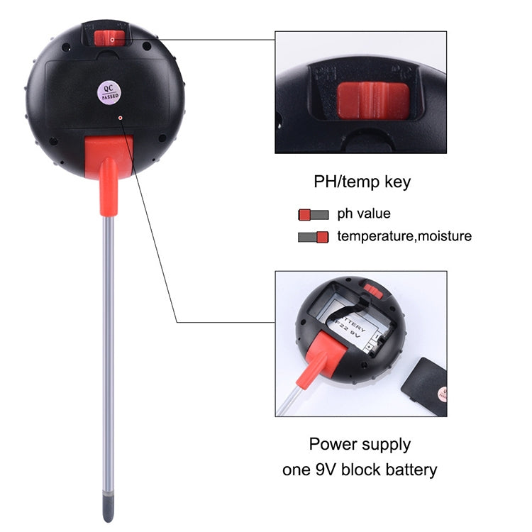 Five-In-One Soil Meter PH Humidity Temperature Photometry Detector PH Photometry Multifunctional Detector - PH & Moisture Meter by PMC Jewellery | Online Shopping South Africa | PMC Jewellery