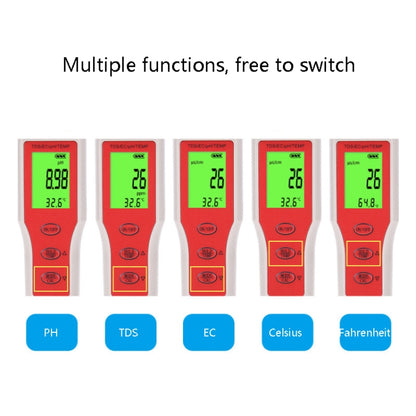 4-in-1 Portable PH/TDS/EC/TEMP Test Pen Multi-Function Water Quality Tester - PH & Moisture Meter by PMC Jewellery | Online Shopping South Africa | PMC Jewellery