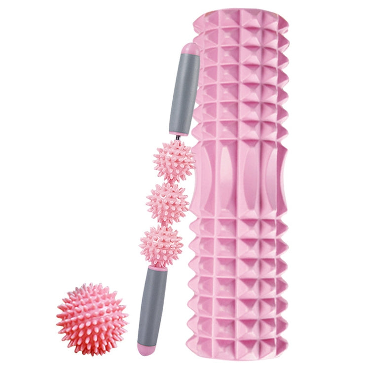 3 in 1 Eva Foam Roller Hollow Muscle Relaxation Roller Yoga Column Set, Length:  45cm (Pink Crescent) - free shipping - PMC TechLife - Order now!
