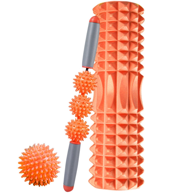 3 in 1 Eva Foam Roller Hollow Muscle Relaxation Roller Yoga Column Set, Length:  45cm (Orange Crescent) - free shipping - PMC TechLife - Order now!
