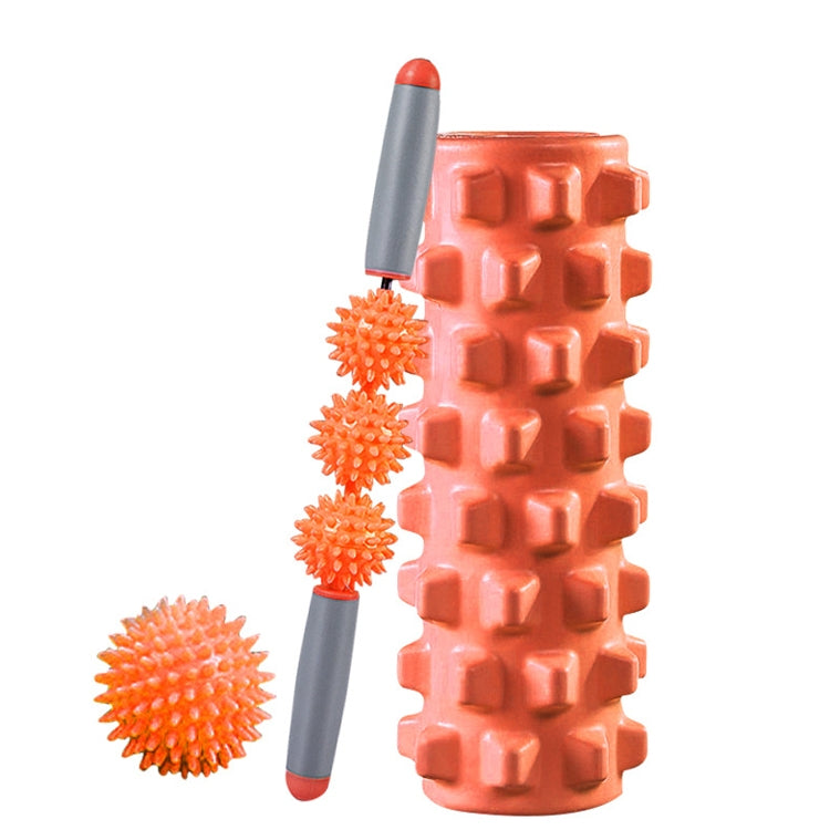 3 in 1 Eva Foam Roller Hollow Muscle Relaxation Roller Yoga Column Set, Length:  33cm (Orange Wolf Tooth) - free shipping - PMC TechLife - Order now!