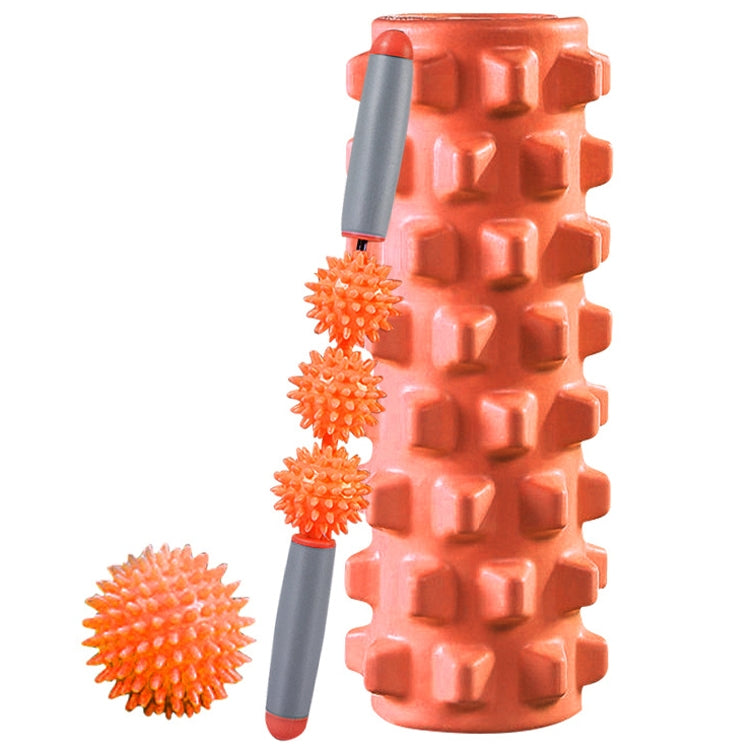 3 in 1 Eva Foam Roller Hollow Muscle Relaxation Roller Yoga Column Set, Length:  45cm (Orange Wolf Tooth) - free shipping - PMC TechLife - Order now!