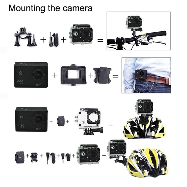 WIFI Waterproof Action Camera Cycling 4K camera Ultra Diving  60PFS kamera Helmet bicycle Cam underwater Sports 1080P Camera(Silver Grey) - Children Cameras by PMC TechLife | Online Shopping South Africa | PMC TechLife | Buy Now Pay Later Mobicred