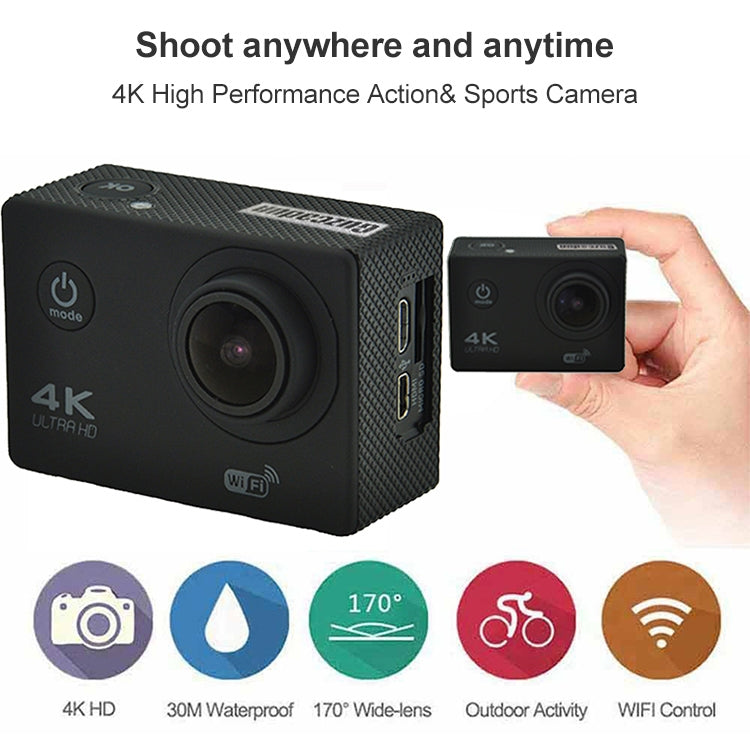 WIFI Waterproof Action Camera Cycling 4K camera Ultra Diving  60PFS kamera Helmet bicycle Cam underwater Sports 1080P Camera(Silver Grey) - Children Cameras by PMC TechLife | Online Shopping South Africa | PMC TechLife | Buy Now Pay Later Mobicred