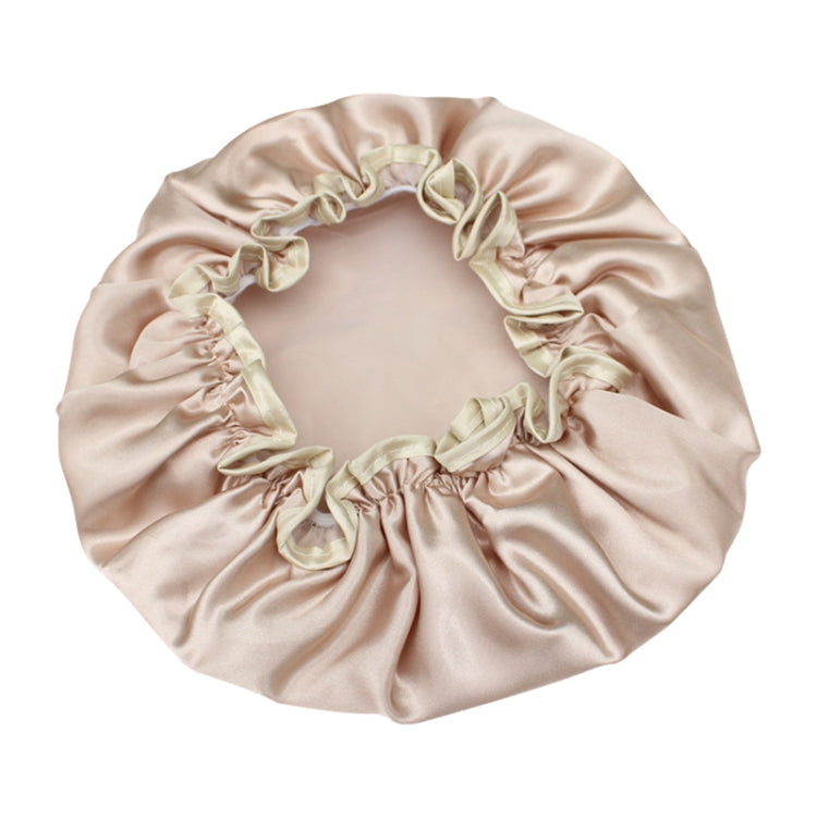 Lovely Thick Women Satin Colorful Double Waterproof Hair Cover Bathing Cap(Gold) - Bath Supplies by PMC TechLife | Online Shopping South Africa | PMC TechLife | Buy Now Pay Later Mobicred