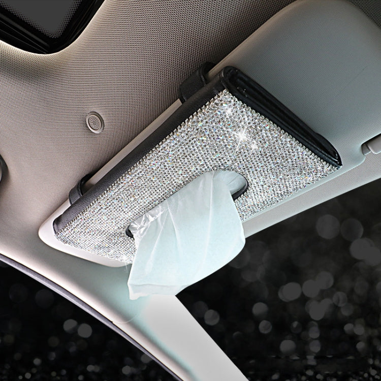 Car Tissue Box Car Hanging Sun Visor Pumping Box(Black White Diamonds) - Tissue Boxes by PMC TechLife | Online Shopping South Africa | PMC TechLife | Buy Now Pay Later Mobicred