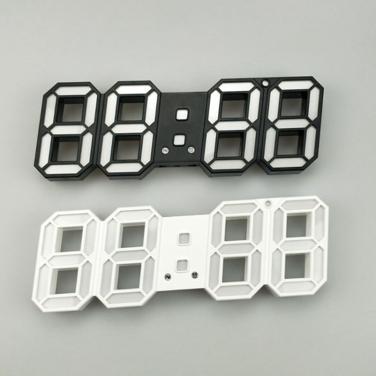 6609 3D Stereo LED Alarm Clock Living Room 3D Wall Clock, Colour: Black Frame Green Light - Alarm Clocks by PMc TechLife | Online Shopping South Africa | PMc TechLife | Buy Now Pay Later Mobicred