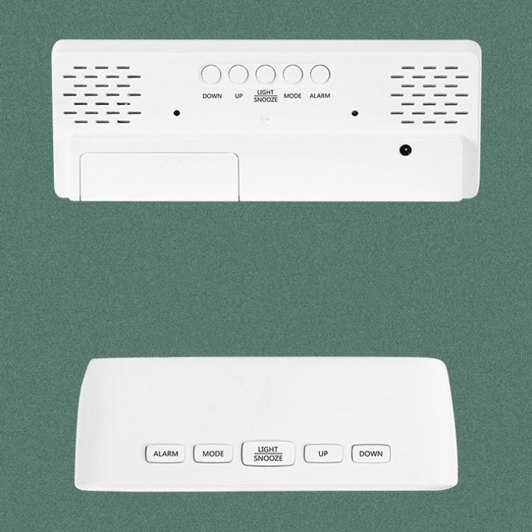 Mirror Bedside Alarm Clock Battery Plug-In Dual-Purpose LED Clock, Colour: Rectangular White Shell (Mirror Green Light) - Alarm Clocks by PMc TechLife | Online Shopping South Africa | PMc TechLife | Buy Now Pay Later Mobicred