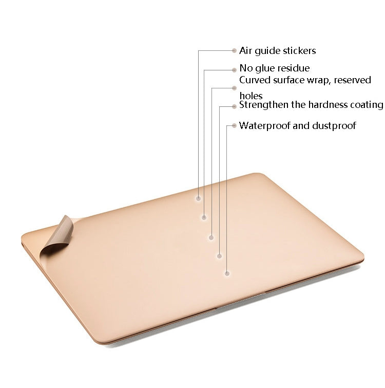 JRC Laptop Film Computer Top Shell Body Protection Sticker For MacBook Air 13.3 inch A1466 (2012 - 2017)(Champagne Gold) - Protector Sticker by JRC | Online Shopping South Africa | PMC Jewellery | Buy Now Pay Later Mobicred