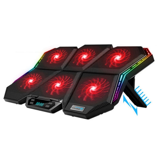 COOLCOLD RGB Notebook Radiator Six Fan Adjustable Laptop Cooling Base 5V Touch 12 Symphony Version - Cooling Pads by COOLCOLD | Online Shopping South Africa | PMC Jewellery | Buy Now Pay Later Mobicred